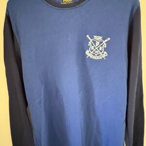 Polo by Ralph Lauren Men's Blue and Black Long Sleeve Shirt